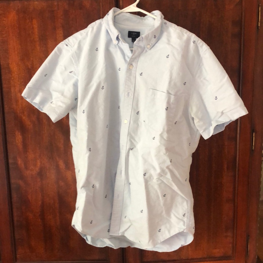 JCrew men’s short sleeved anchored button up